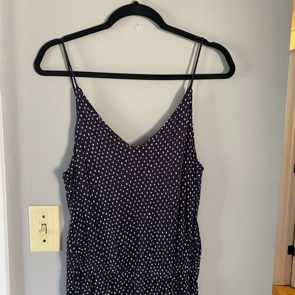 Navy Printed Wide Leg Jumpsuit - Picture 3 of 5